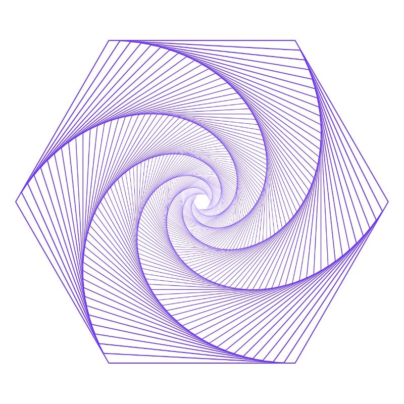 Spiral in hexagonal pattern