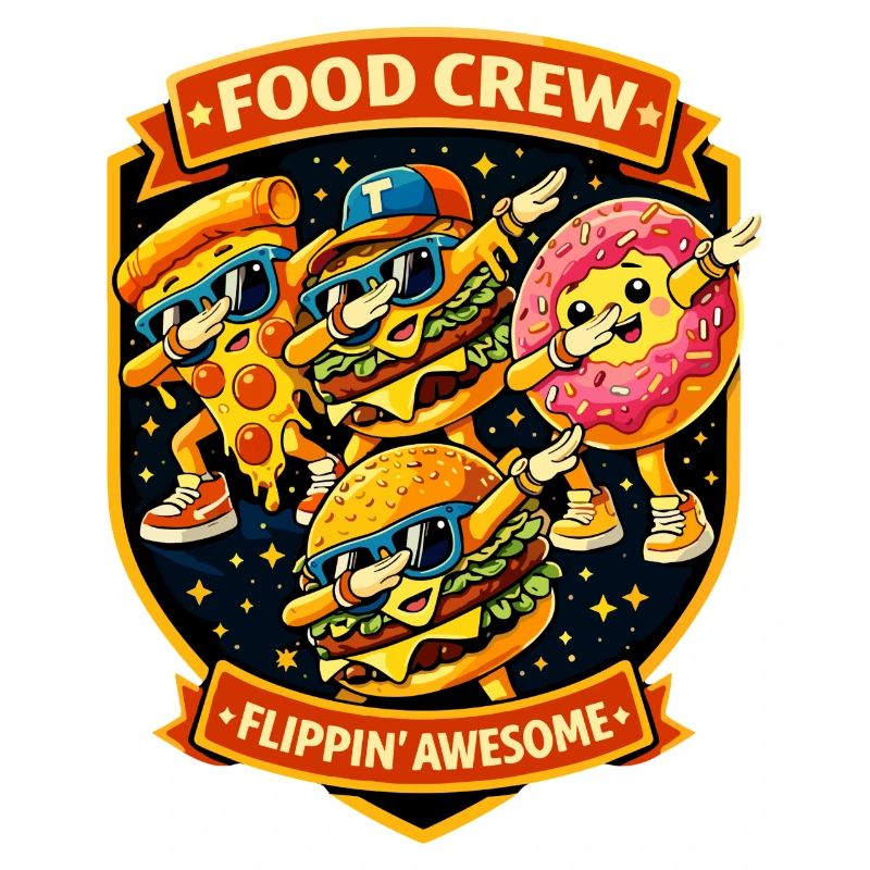 Badge de l’équipe de restauration rapide Flippin Awesome - Dabbing Dab