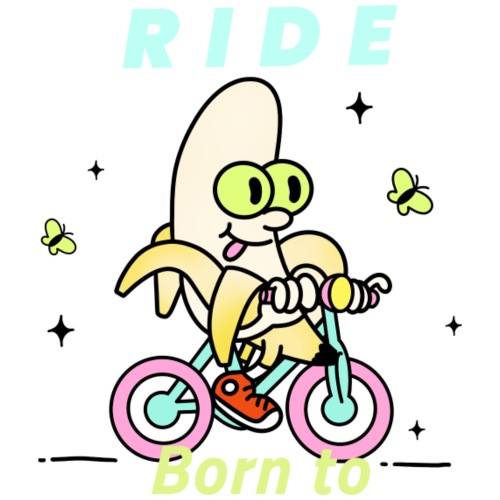 Banane à vélo - Born to ride (né(e) pour rouler) - T-shirt contrasté Homme
