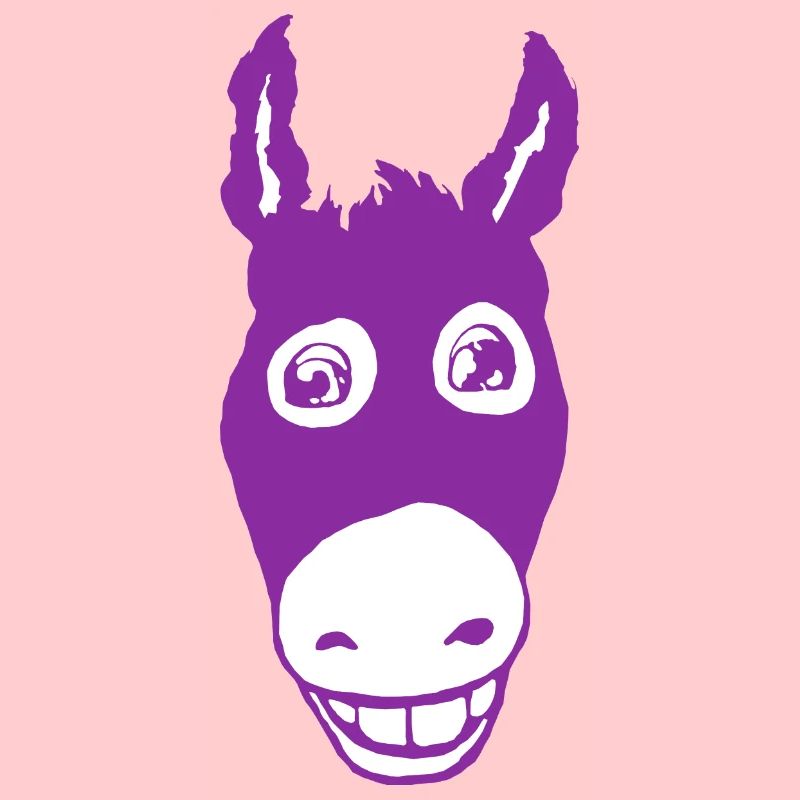Smiling donkey purple