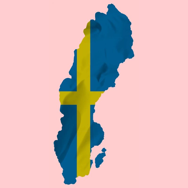 Drapeau de la Suède en forme de pays