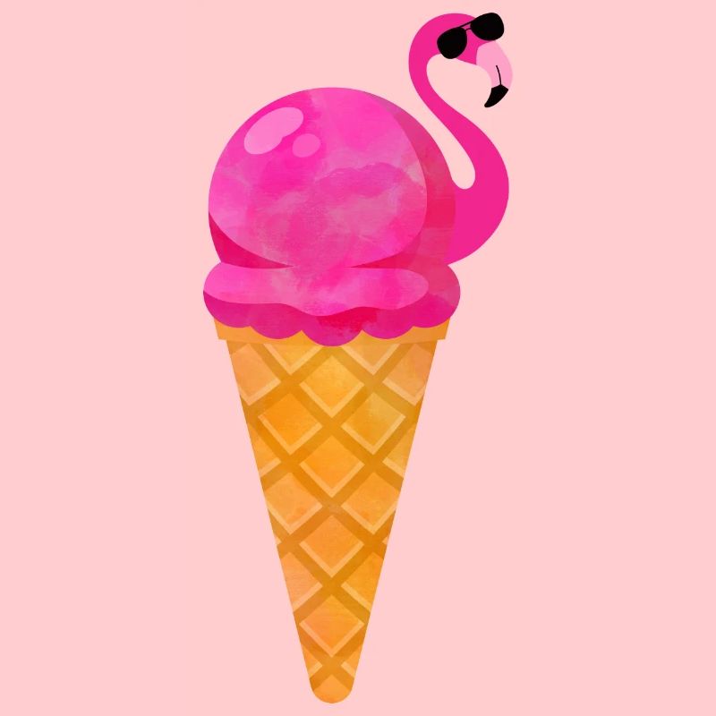 Ice Eiscreme Waffeleis Eiskugel Flamingo Eis