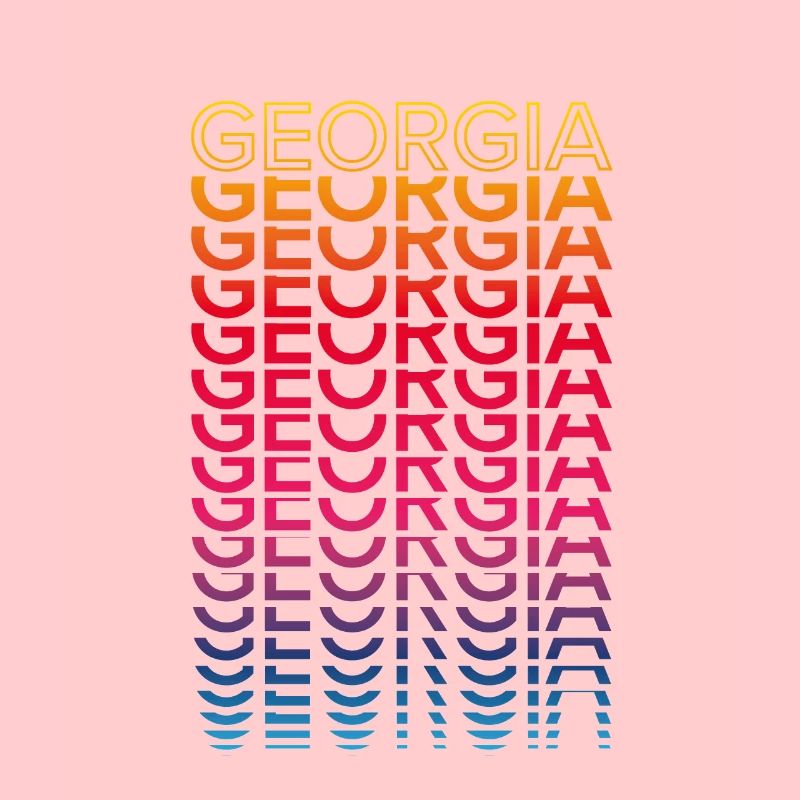 Retro Nostalgic USA State - Rainbow Georgia