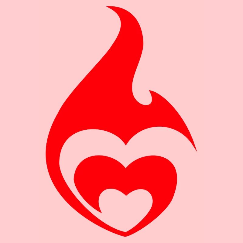 Heart Flames Fire
