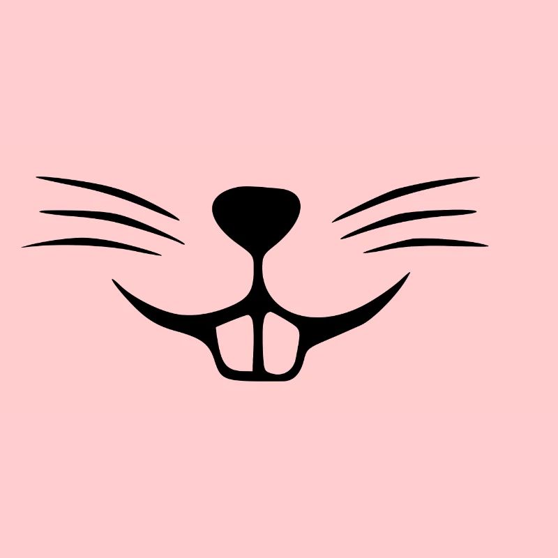 Rabbit face. Rabbit nose. Rabbit teeth