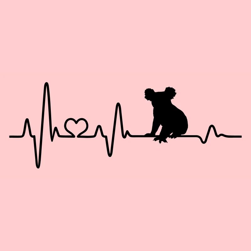 Koala Australia ECG Heartbeat Koala Bear Love