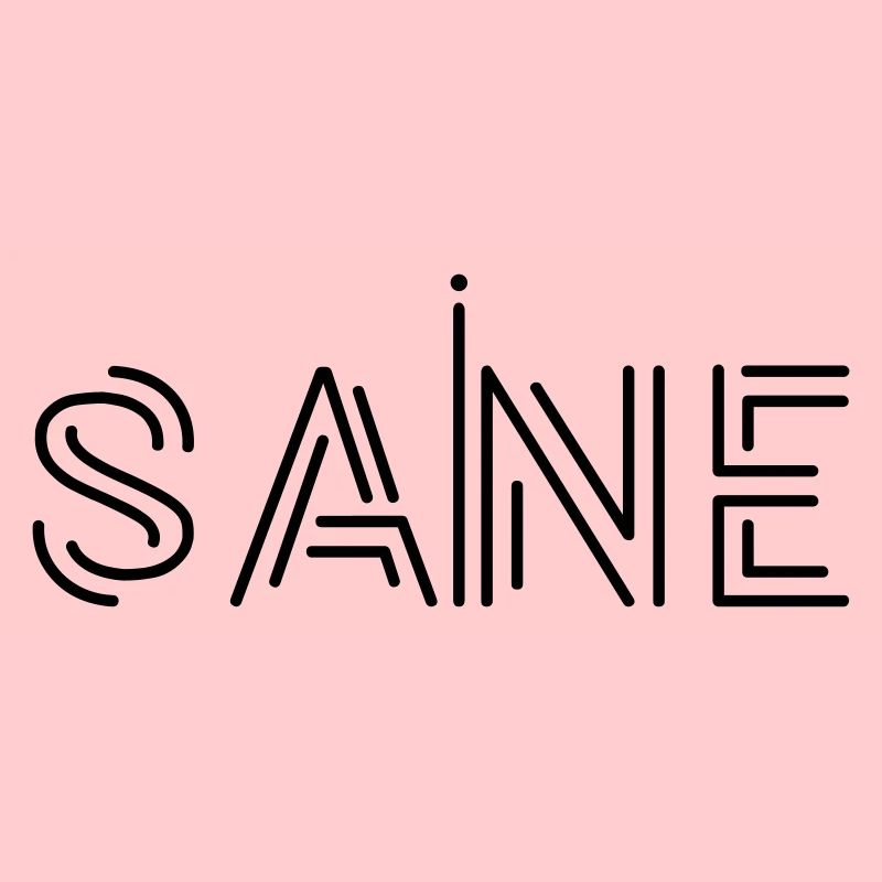 "Sane" Text Logo Design, Printable Text, Statement