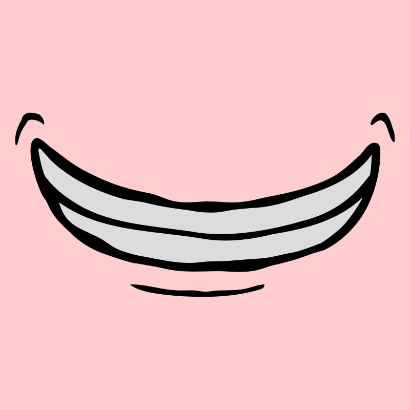 Large sourire comique exubérant