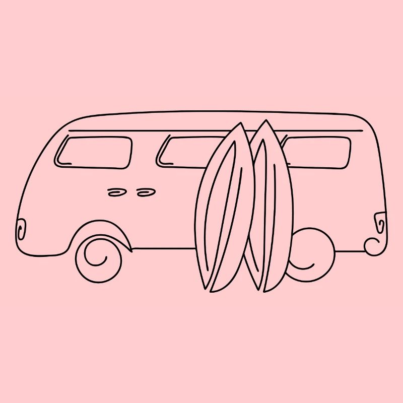 Retro-Van mit Surfbrettern