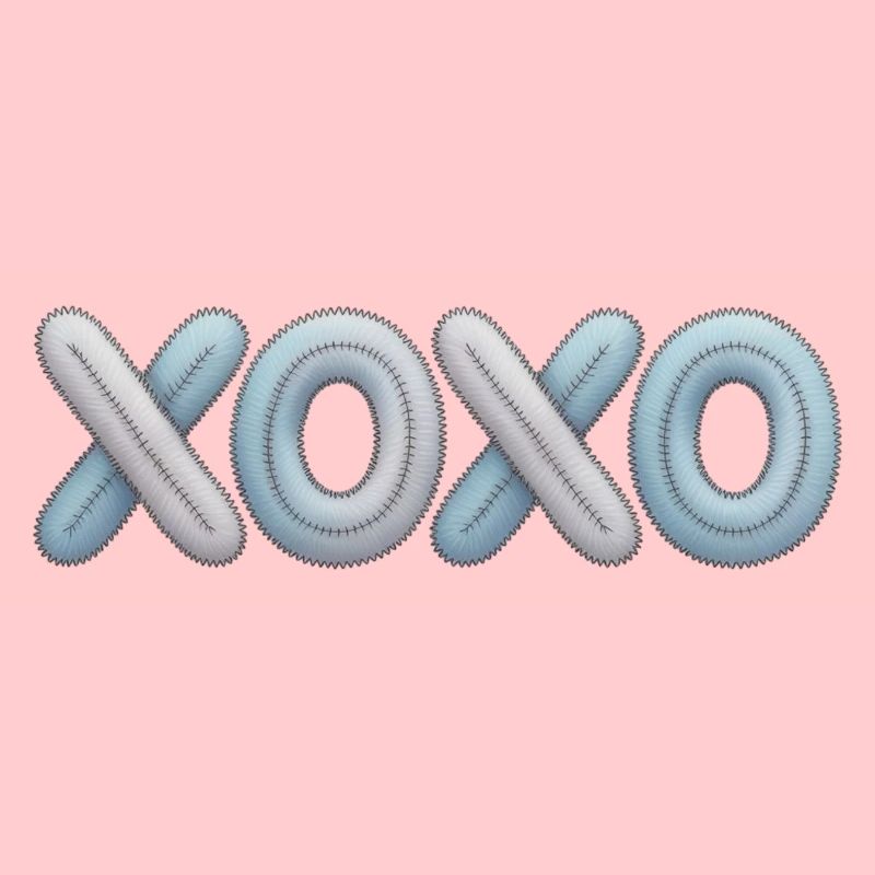 XOXO Patchwork Stickerei