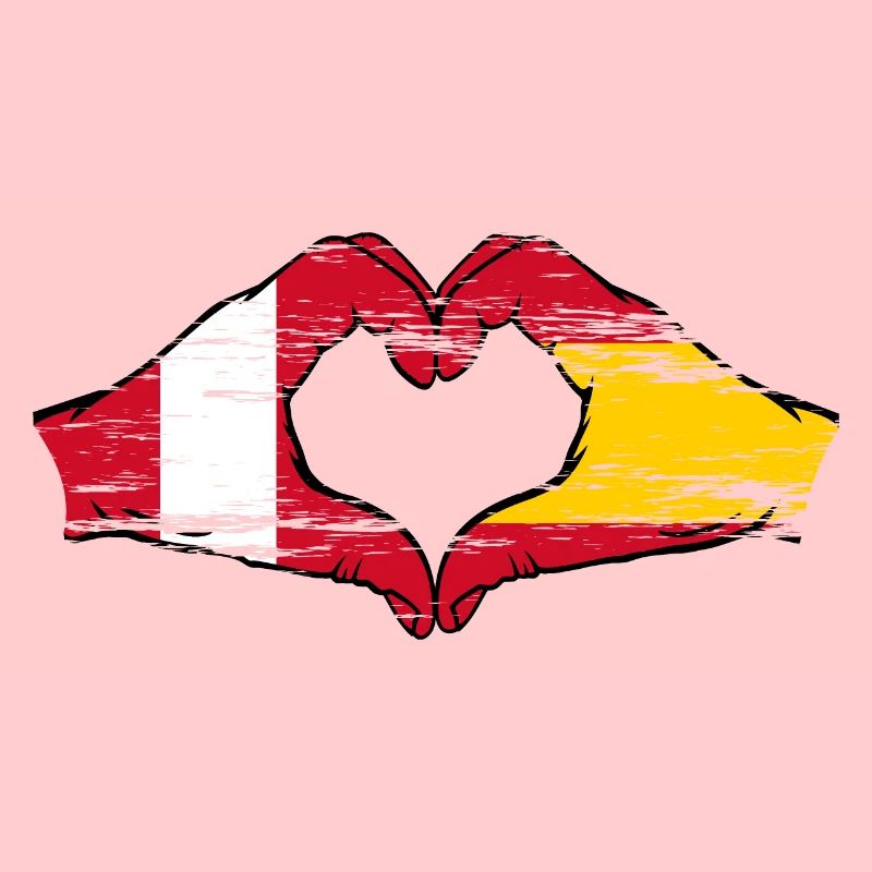 Pérou Espagne mains forme de coeur utilisé