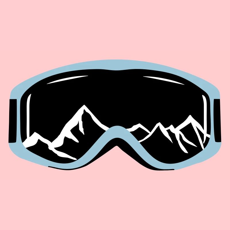Lunettes de ski et montagnes