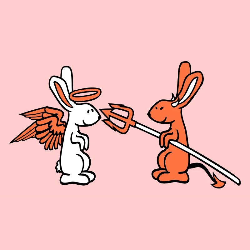 Rabbit Angel Conscience Devil Demon Evil Satan Hell