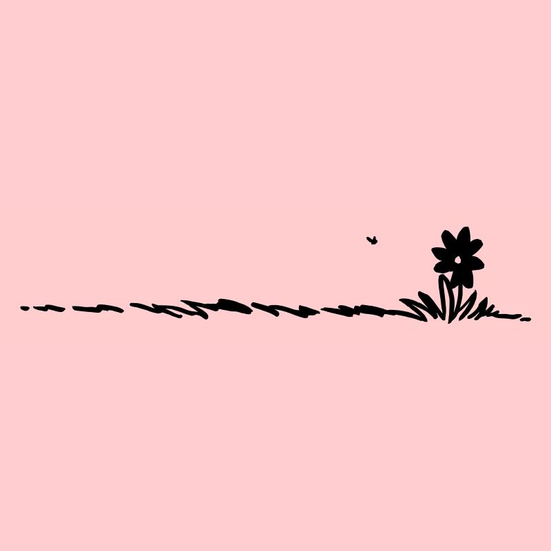fleur de bande dessinée dans l'herbe avec des insectes