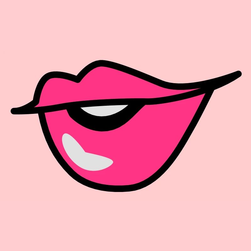 cute kissy pouting lips with a smile