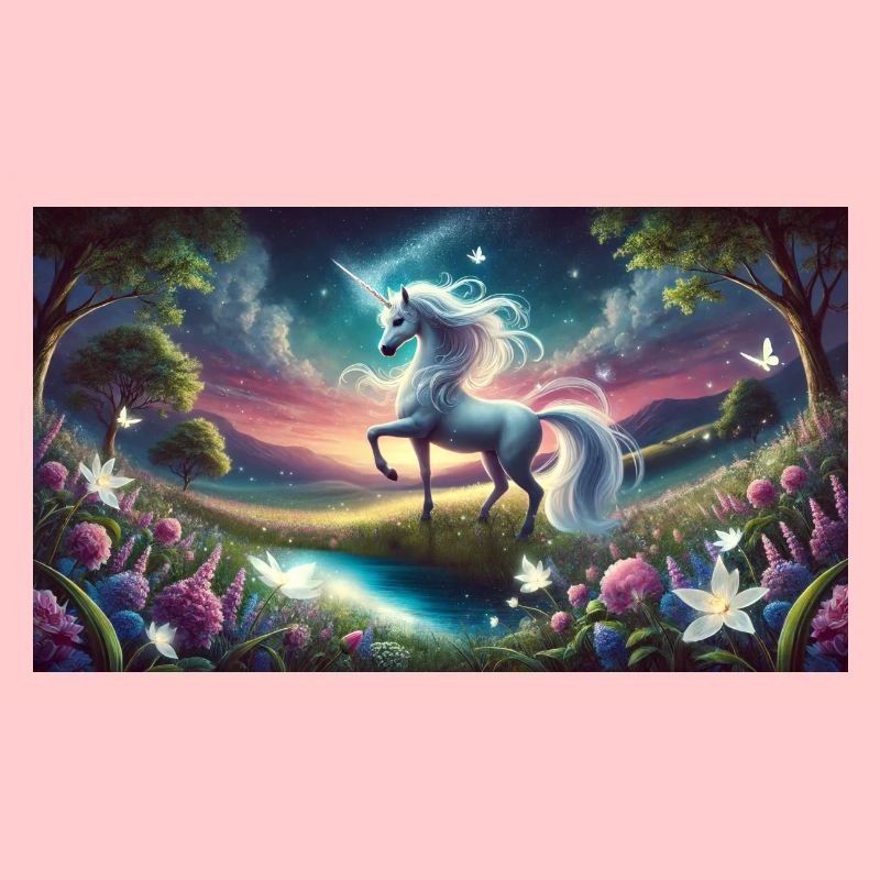 Ein mystisches Einhorn mit Aurora Boreralis