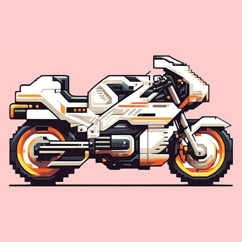 Machine de course de moto 8 bits en tant que graphiques vectoriels