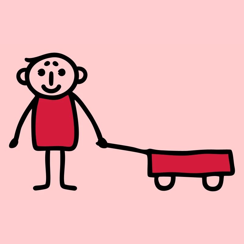 Junge mit Bollerwagen - V2