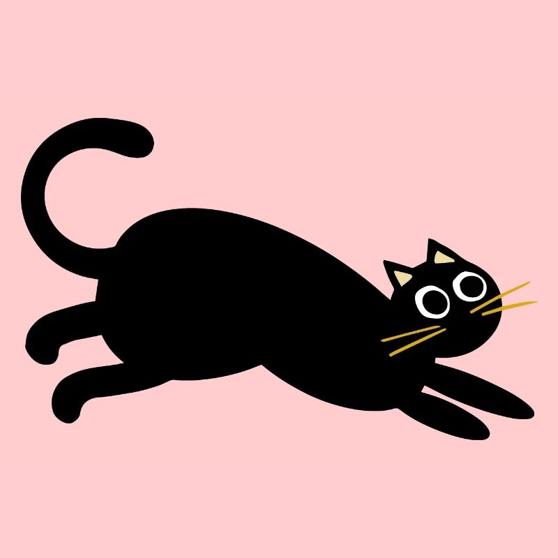schwarze rennende Katze
