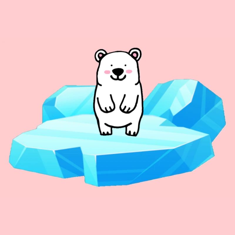 Süsser kleiner Eisbär auf einer Eisscholle