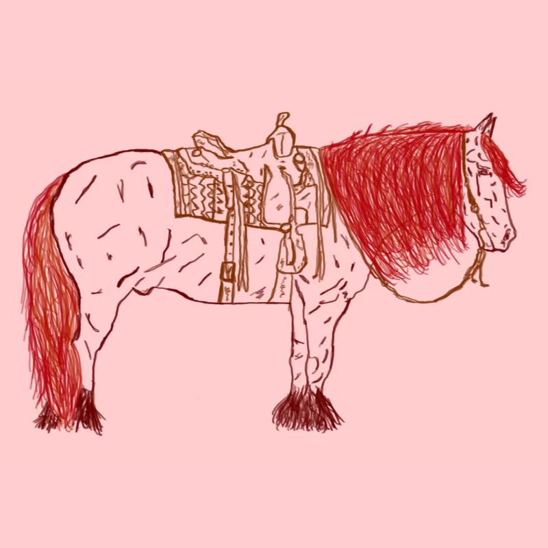 Pferd mit Sattel