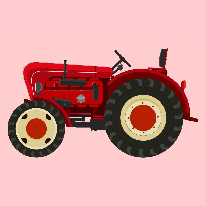 Retro Oldtimer-Traktor rot