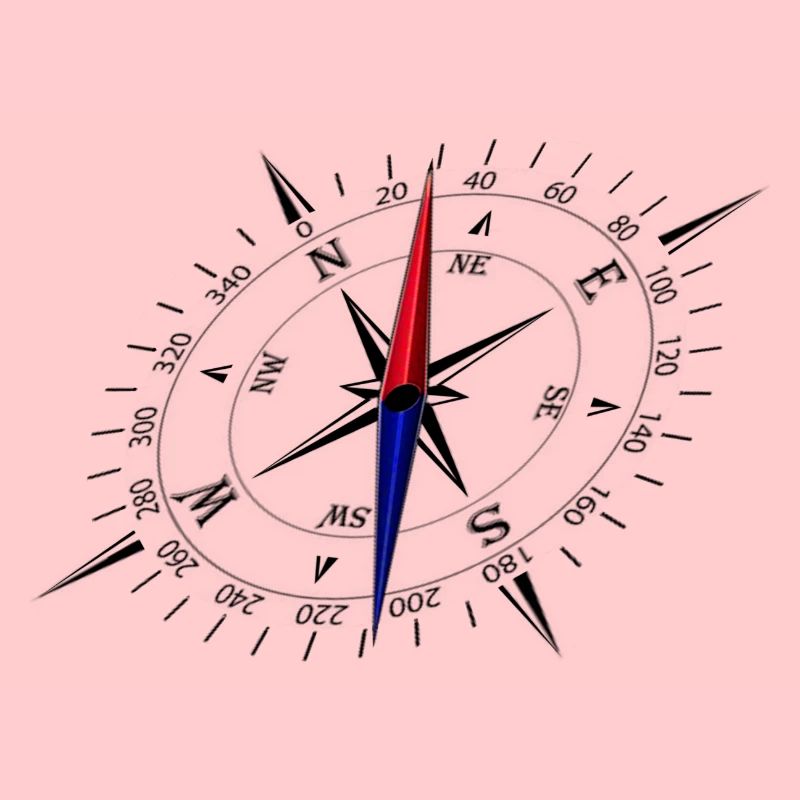 Compass with perspective and black scale
