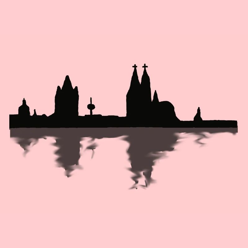 L’horizon de Cologne avec réflexion