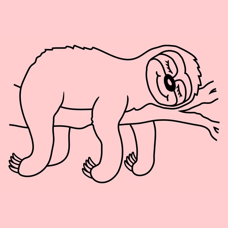 Relaxed tired sloth sleeps