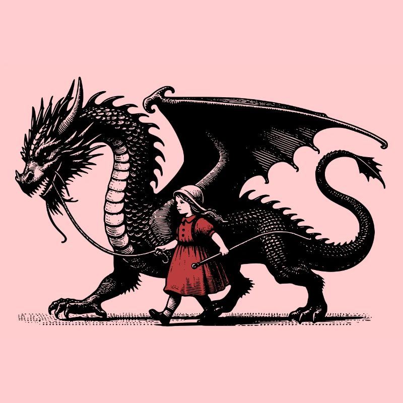 Kleines Mädchen mit Drachen