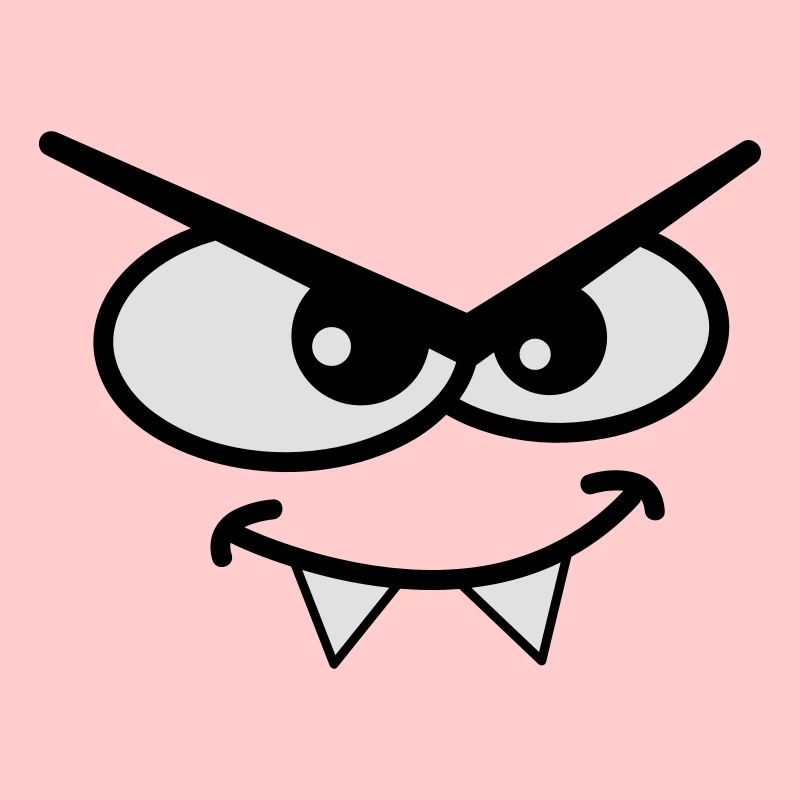 Evil Peep Cartoon Monster Face Vampire Teeth
