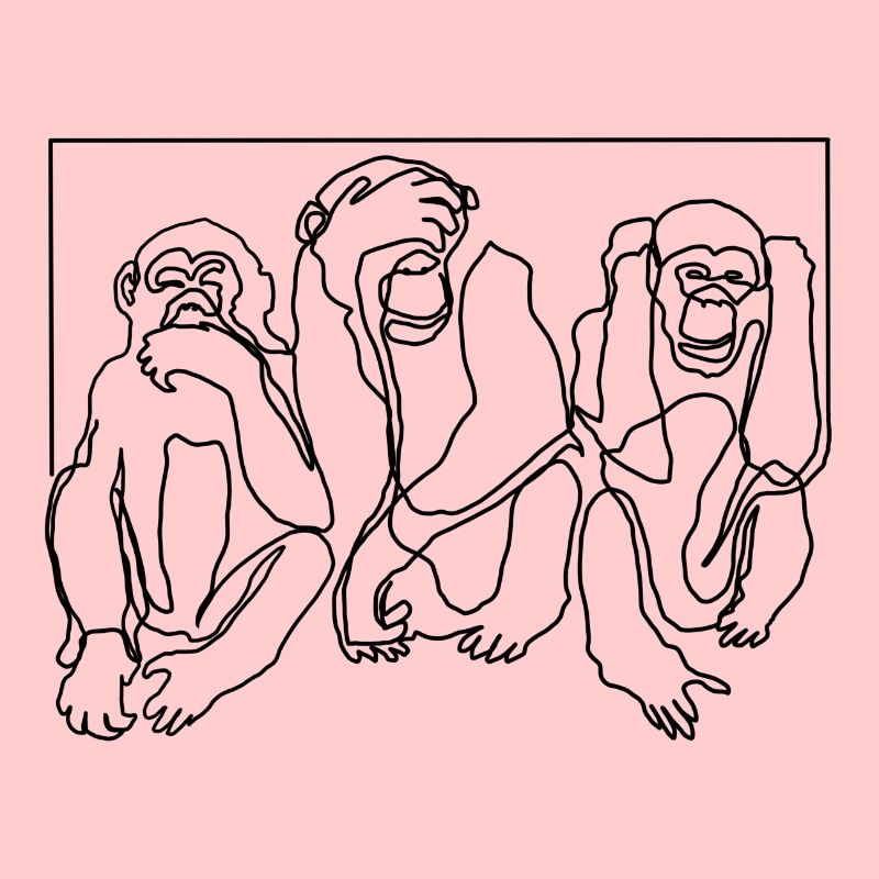 Singe Singe Trois Singes Cadeau Design Premium