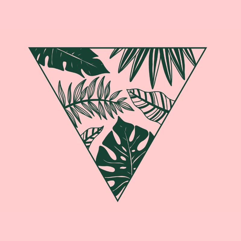 Monstera, triangle, feuilles, jungle, été