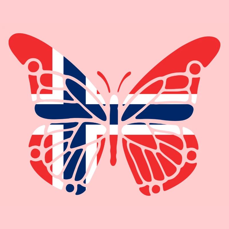 Papillon avec drapeau de la Norvège