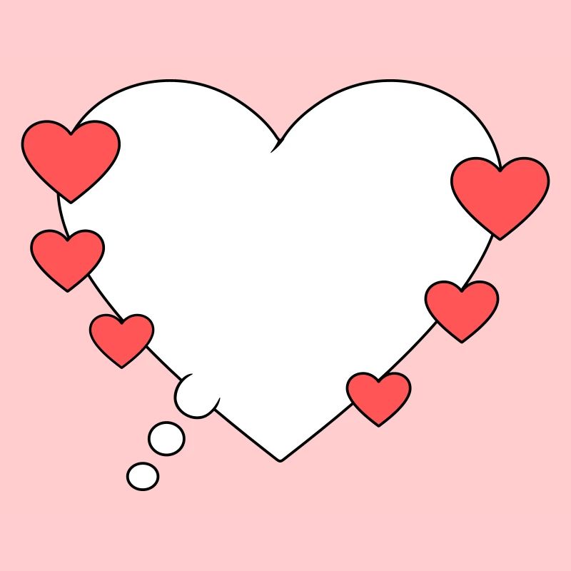 Thought bubble with hearts