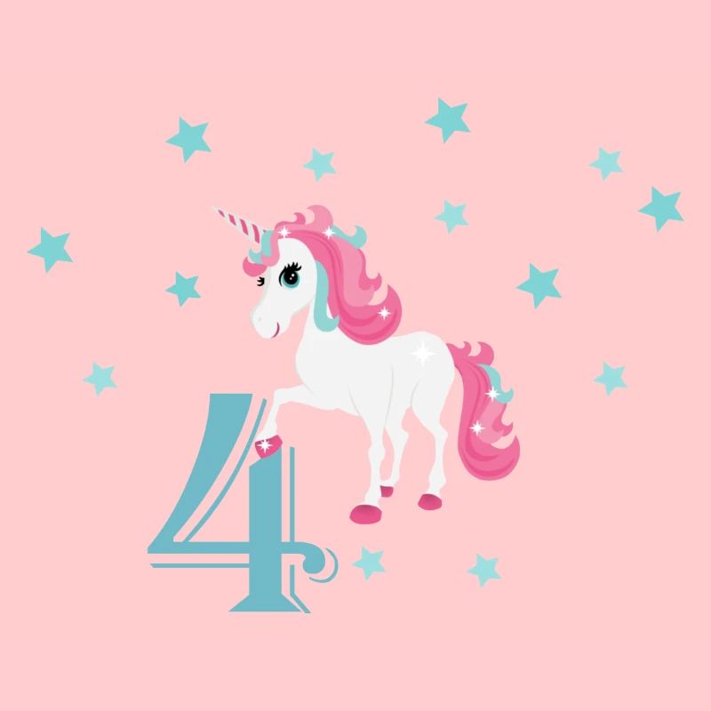Geburtstagsshirt 4 Jahre Einhorn Mädchen Geschenk
