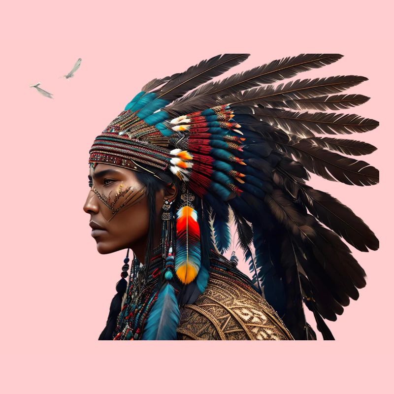 Indianer mit großem Kopfschmuck