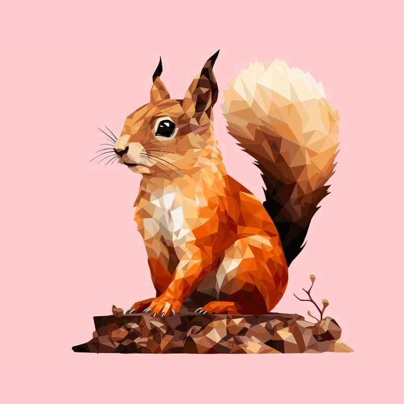 Eichhörnchen im Polygon Stil