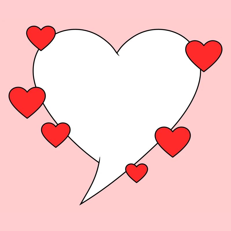 Bulle de dialogue avec des cœurs