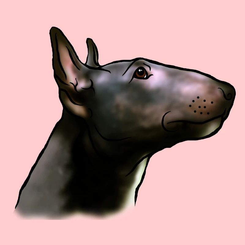 Bull Terrier Head in Profile Comic Style