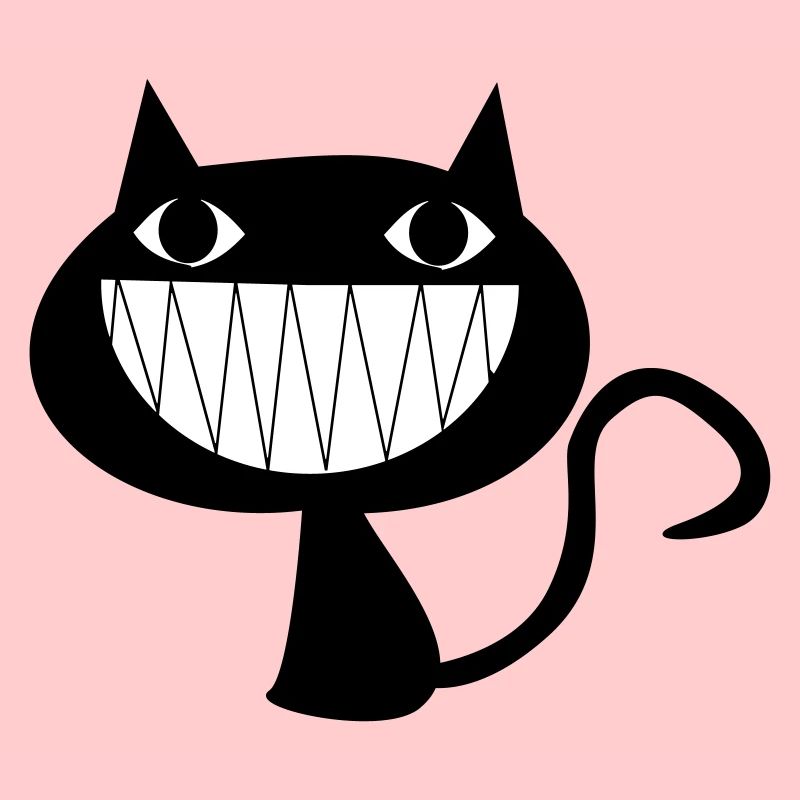 Chat qui rit avec des dents