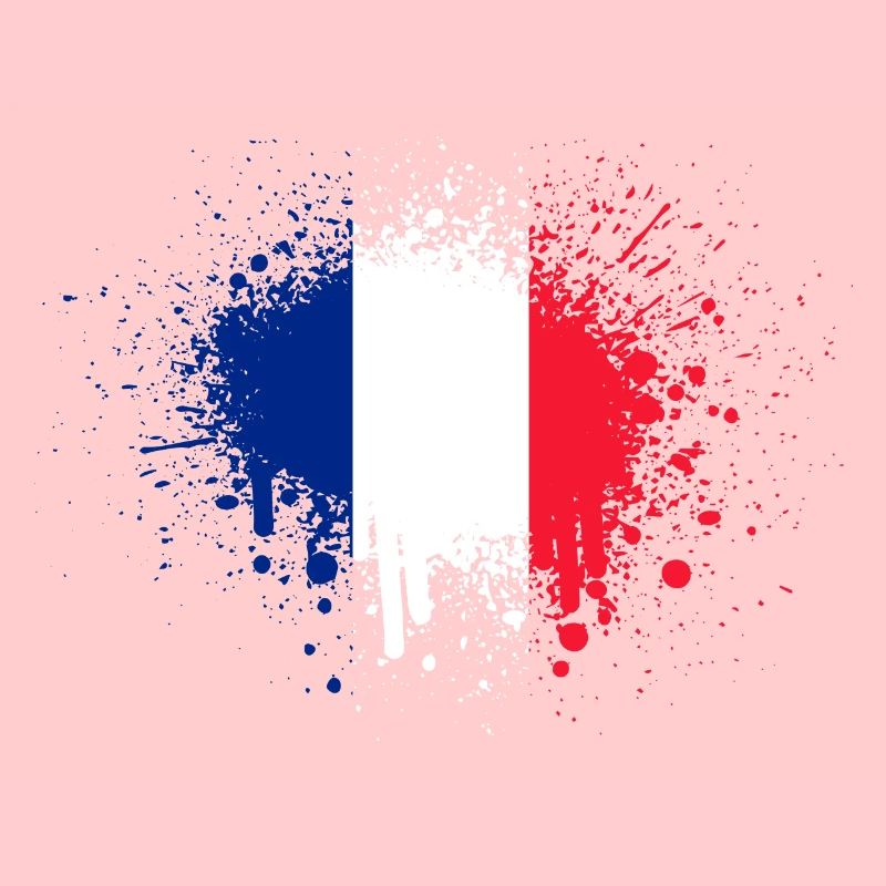 France Drapeau Éclaboussures de couleur
