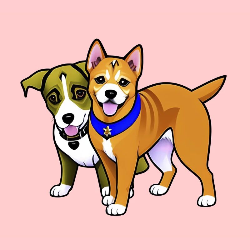 Deux chiens mignons