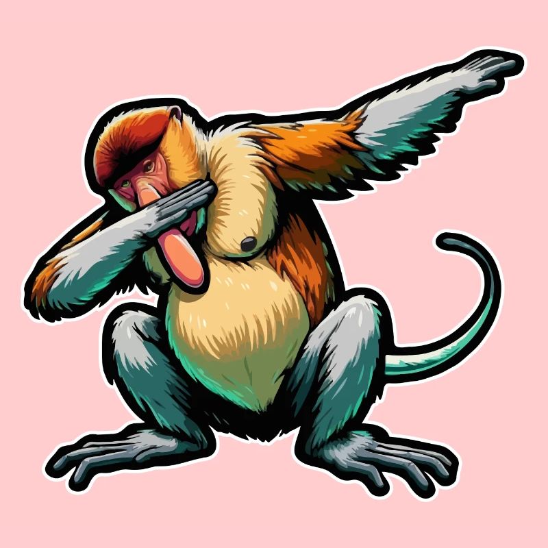 Proboscis Monkey Dabbing Monkey Gift Monkeys
