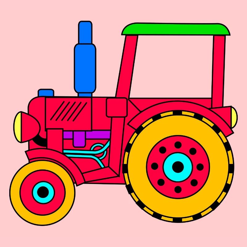 Trattore rosso per bambini e bambine