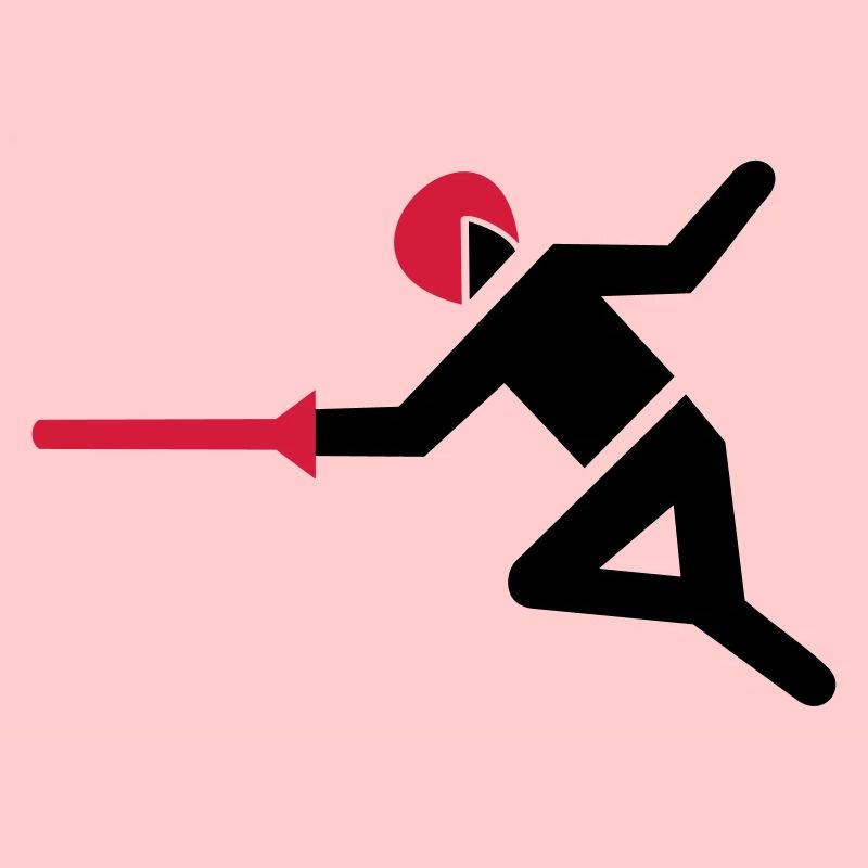 Fechter mit Degen in Angriffsposition