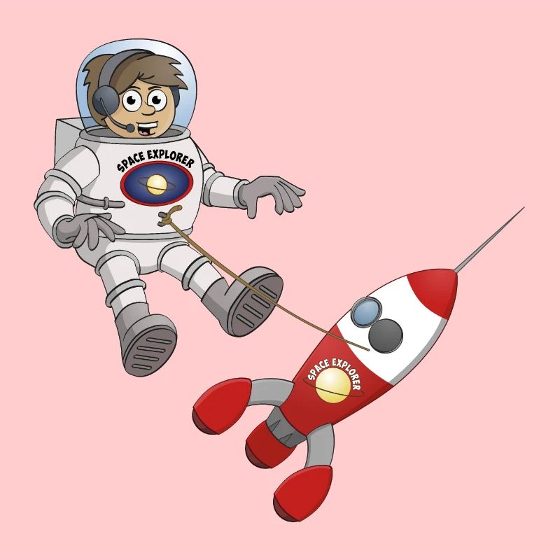 Space explorer “The astronaut and hisspaceship"