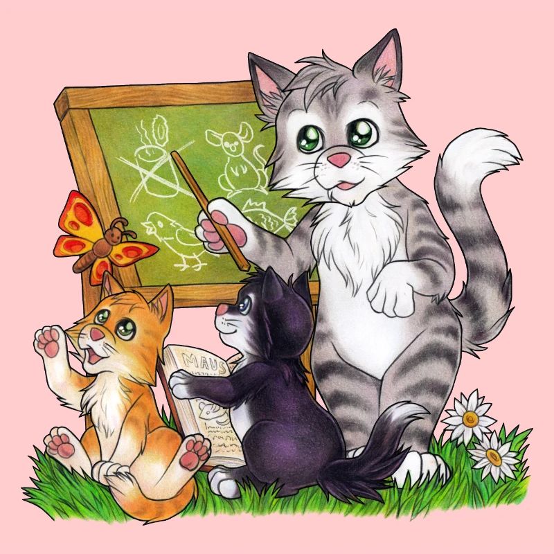 Niedlich Katze Schule Einschulung Lehrer Geschenk