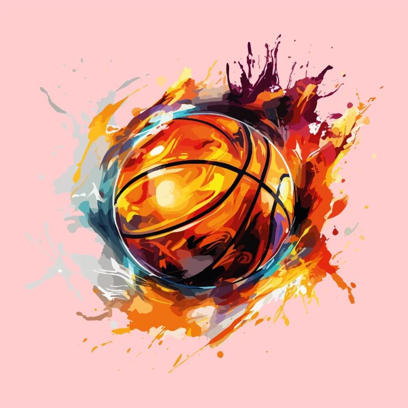 Ballon de basket-ball Splash feu Multi couleurs couleurs Art