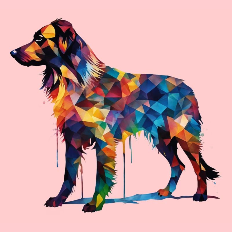 Silhouette de chien colorée: chef-d’œuvre dans l’eau